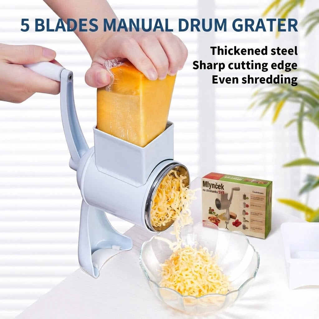5-in-1 Manual Drum Grater