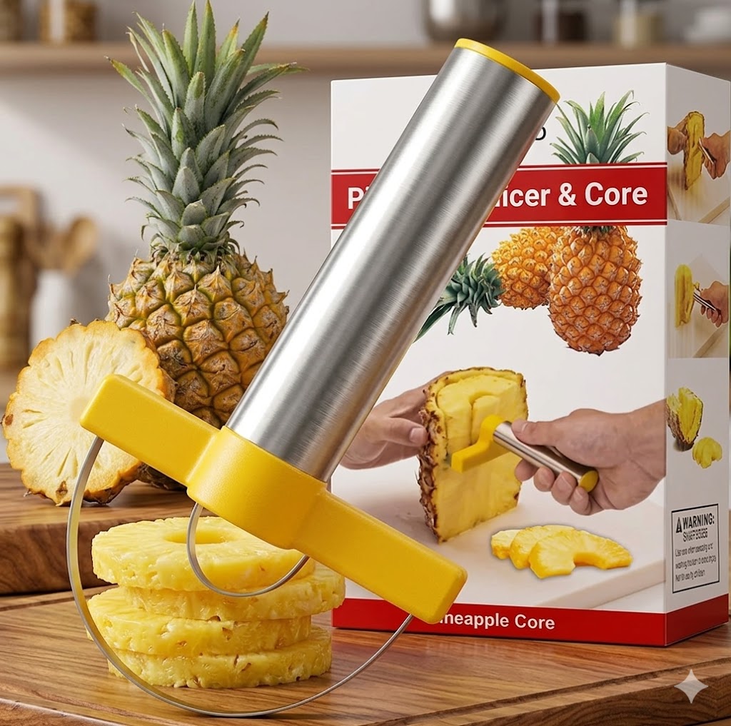 Veleka™ Pineapple Cut & Core Tool: Effortless Slicing