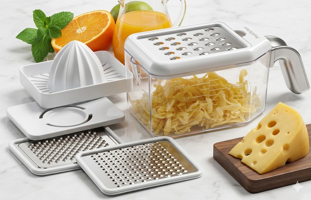 5-in-1 Multi-Grater with Juicer & Egg Separator: Ultimate Kitchen Efficiency