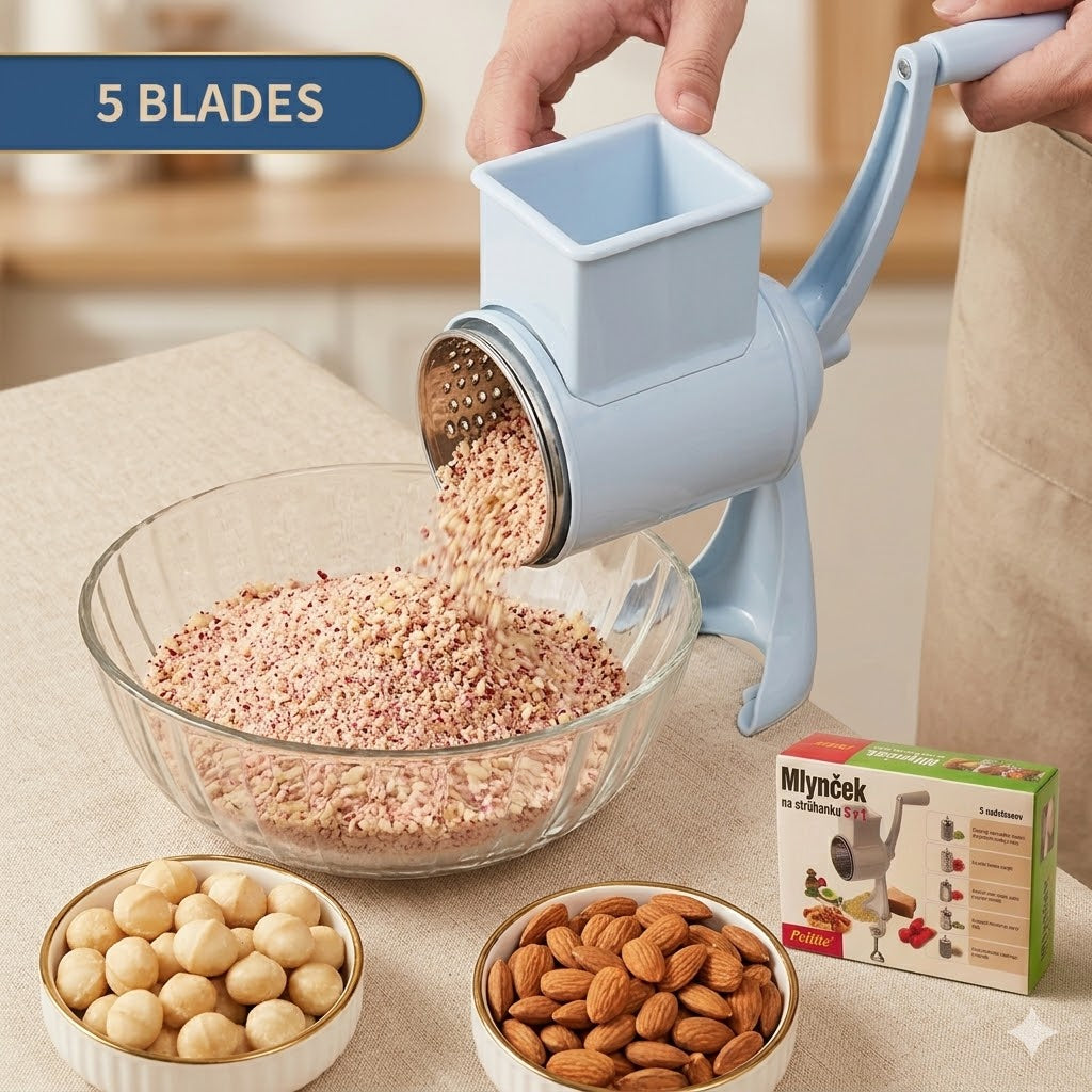 5-in-1 Manual Drum Grater