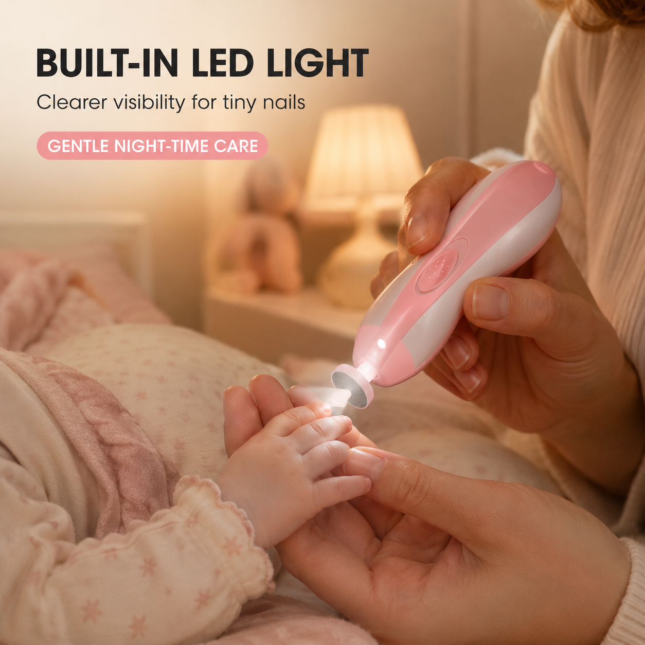 Electric Baby Nail Trimmer with LED Light