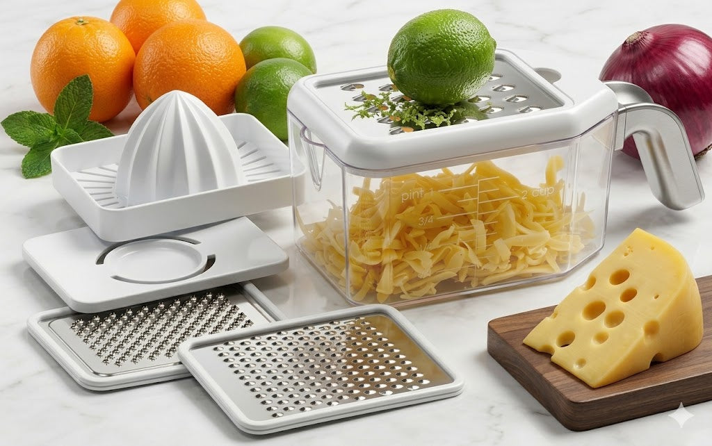 5-in-1 Multi-Grater with Juicer & Egg Separator: Ultimate Kitchen Efficiency