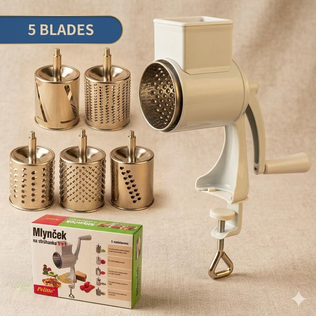 5-in-1 Manual Drum Grater
